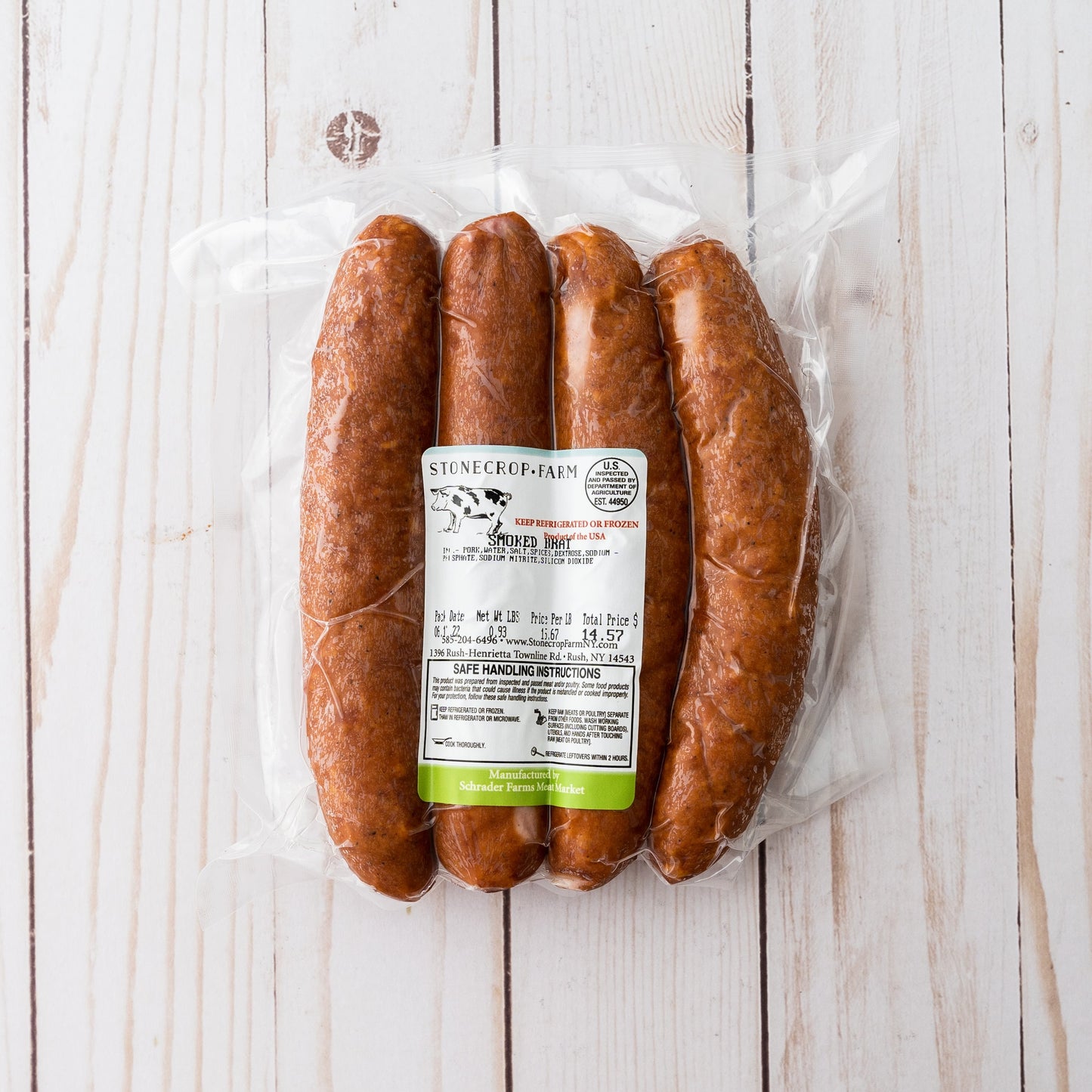 Smoked Bratwurst Stonecrop Farm New York