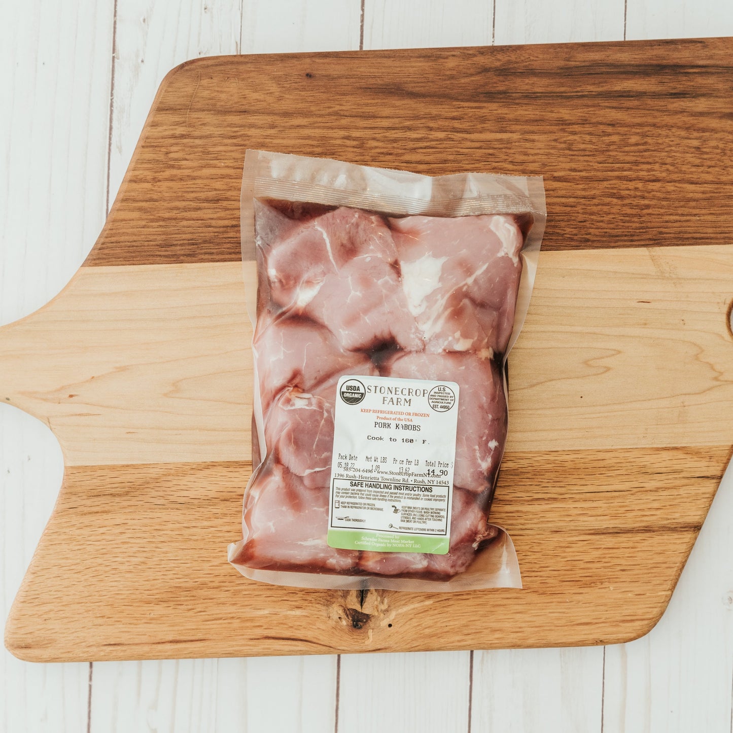 Organic Pork Kabobs in Stonecrop Farm