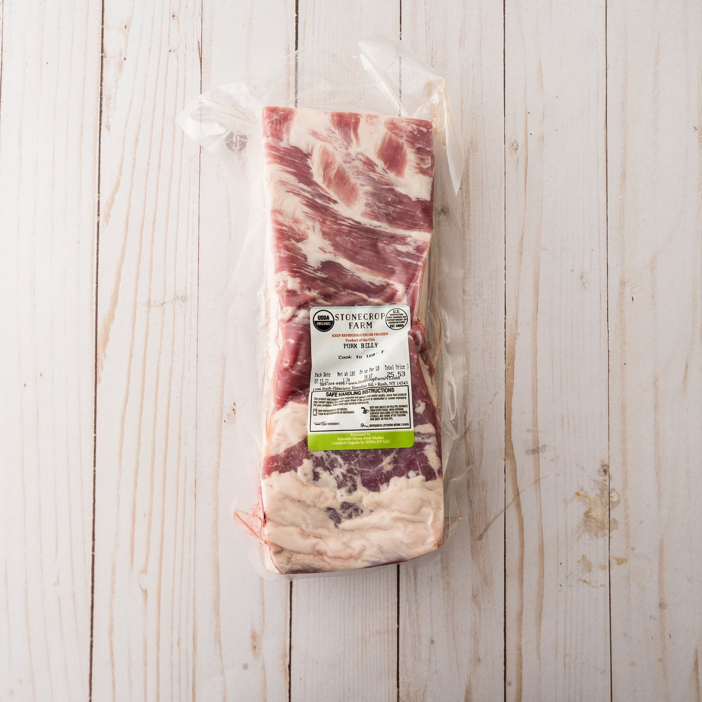 Organic Pork Belly in Stonecrop Farm