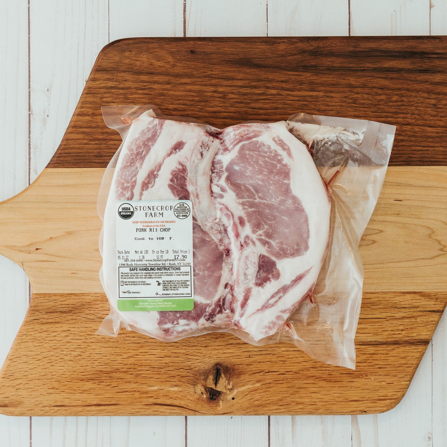 Organic Pork Chop in Stonecrop Farm