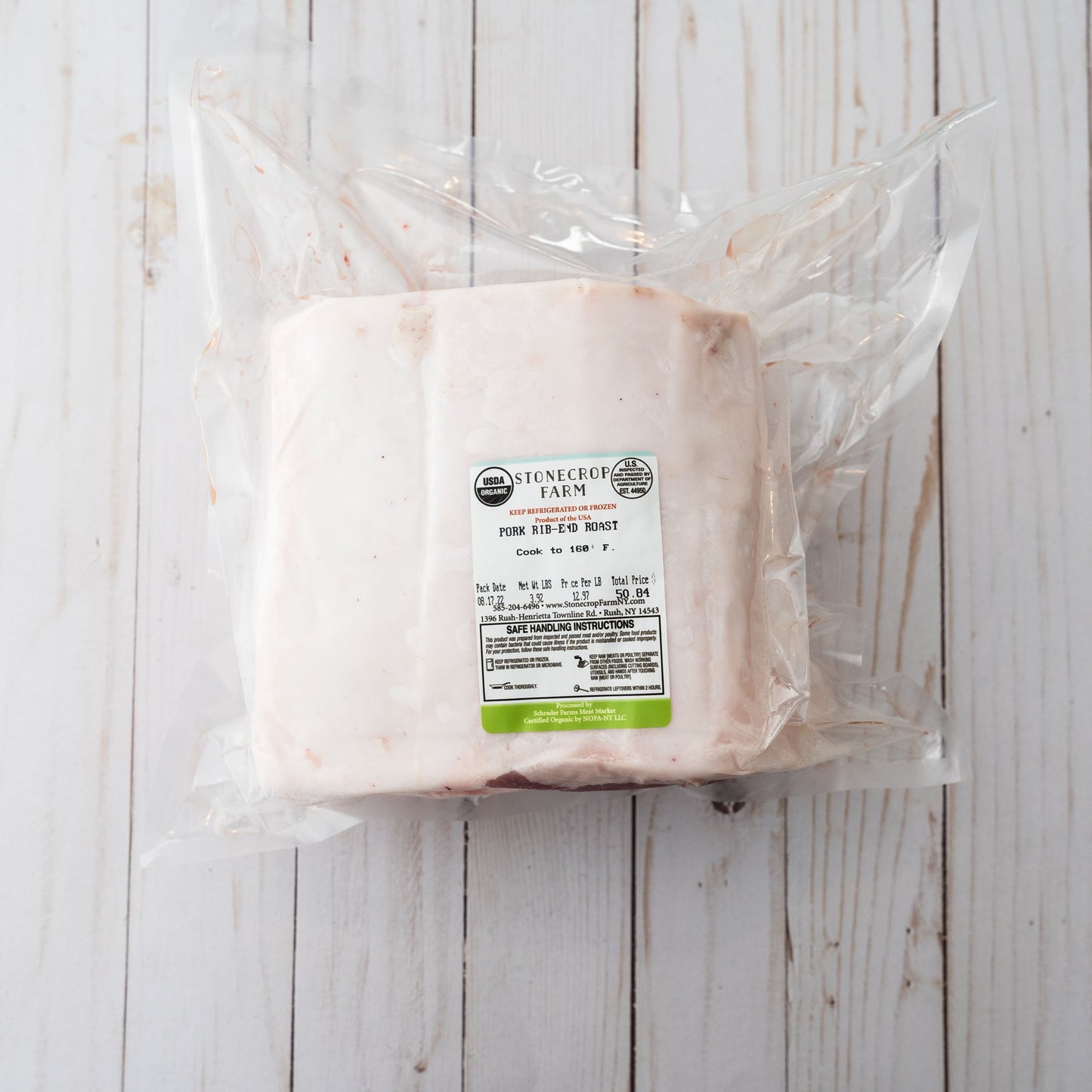 Organic Pork Rib Roast Stonecrop Farm