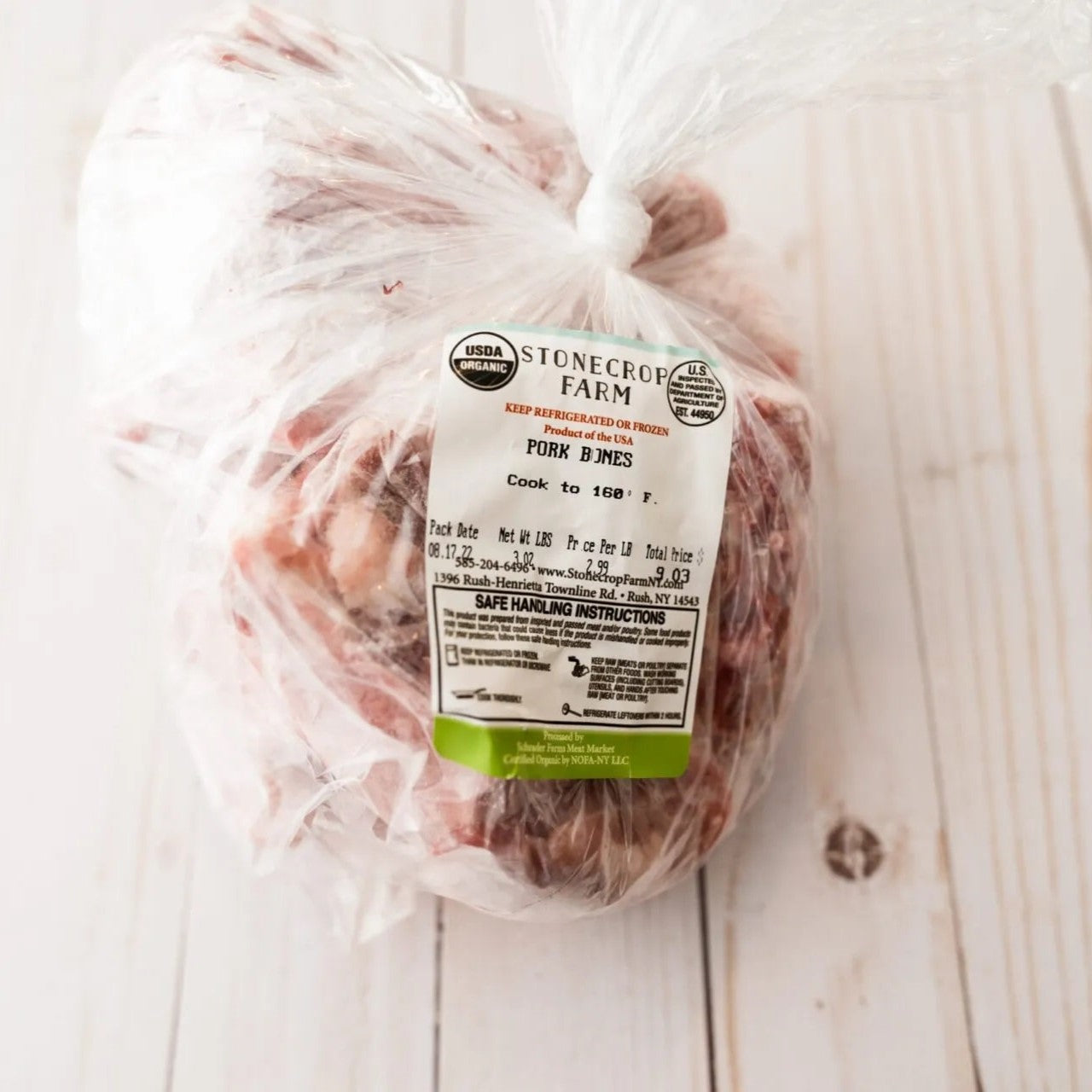 Organic Pork Soup Bones Stonecrop Farm